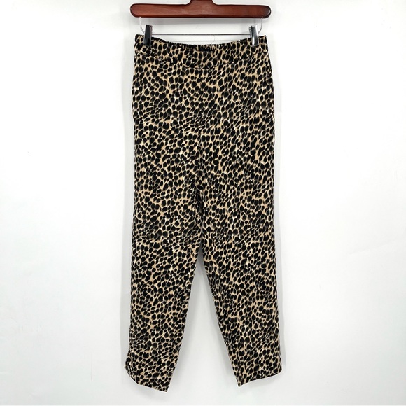 J.CREW Printed Jamie Pant Pull On Elastic Waist Animal Print 4 Cheetah Leopard - Picture 2 of 7
